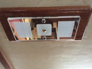 Rectangular LED fixture is 8 inches by 3.5 inches